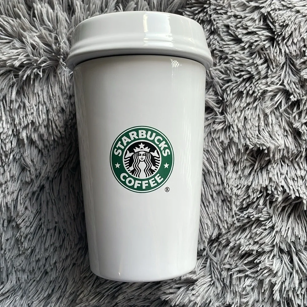 Vintage 2000 Starbucks White Ceramic Container